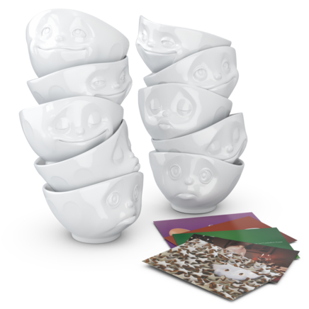 Bowls, 10-piece set, white