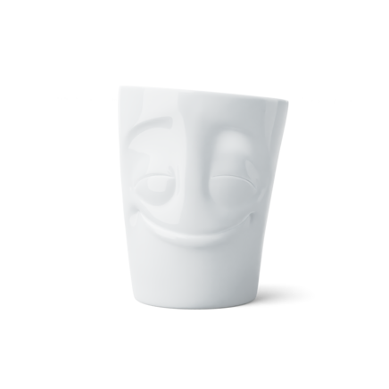 Mug avec anse "Joyeux" blanc, 350 ml 