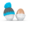 bonnet pour œuf gris/turquoise