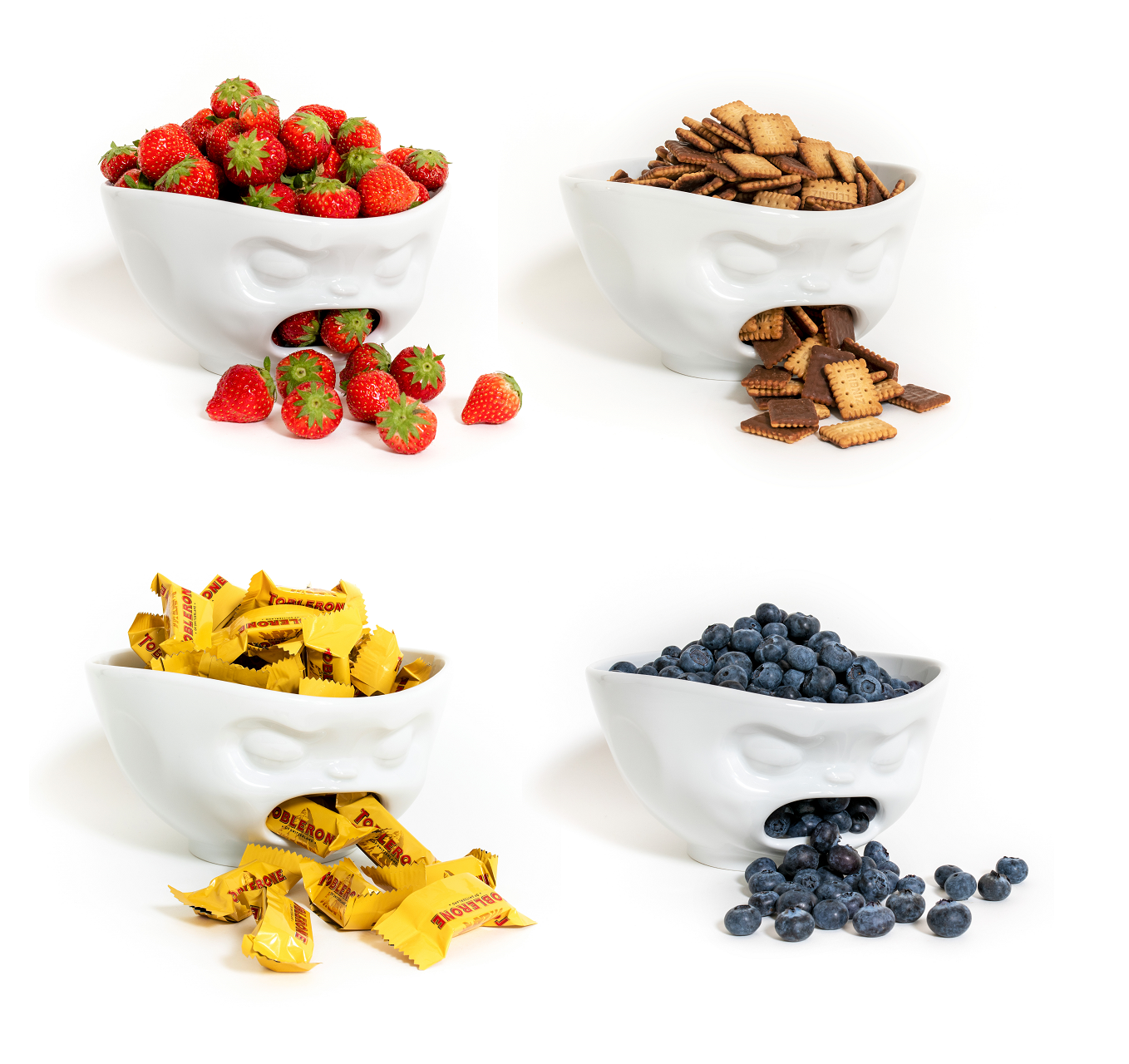  Is there a more original way to present snacks? Hard to say… But we’ve never seen tasty treats tumble out of a bowl in small bursts, waiting to be devoured. At least until now. All the sweet berries, fragrant cookies, chocolate eggs, nuts and crackers find a new way to make a grand entry on the stage with the ‘barfing’ bowl. 